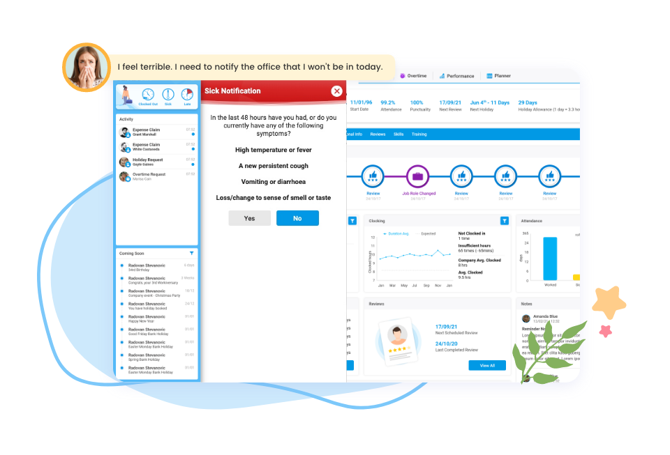 Ultra HR's self-service absence reporting tool